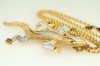 CHRISTIAN DIOR long vintage snake chain necklace lizzard brooch pendant