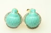 Vintage Hattie Carnegie RARE faux turquoise lion head earrings