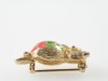 Original vintage enamel rhinestone owl brooch by FLORENZA