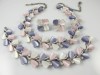 LISNER pink purple white heart thermoset parure vintage 1960s