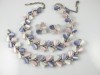 LISNER pink purple white heart thermoset parure vintage 1960s