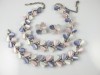 LISNER pink purple white heart thermoset parure vintage 1960s