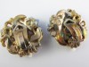 1950s plastic enamel sweet vintage flower clip on earrings