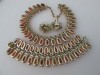 LISNER parure orange gold bronze thermoset necklace bracelet earring set