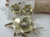 Vintage Coro Pegasus flower brooch earrings on Original Card