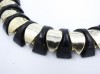 1980s statement plastic necklace black gold geometric