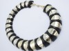 1980s statement plastic necklace black gold geometric