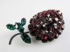 Vintage CHERRY japanned brooch signed TRIAD