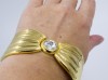 1980s vintage statement big gold rhinestone clamper bracelet cuff