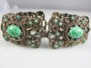 SPHINX signed vintage wide peking glass panel bracelet c1960