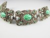 SPHINX signed vintage wide peking glass panel bracelet c1960