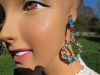 Antique czech glass statement rhinestone antique clip back earrings