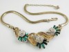 1950s Alfred Phillipe Crown Trifari emerald green baguette vintage necklace