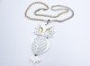 ALAN signed 1970s original vintage large owl necklace pendant