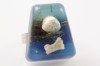 1960s original shell coral blue lucite adjustable ring