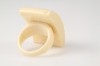 Original 1960s huge retro cream lucite rhinestone statement ring