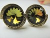 1960s original headlight watermelon rivoli golden cufflinks