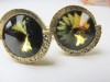 1960s original headlight watermelon rivoli golden cufflinks