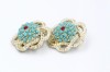 Vintage 1960s big faux turquoise clip on earrings