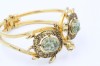 Vintage 1970s turtle tortoise statement clamper bracelet