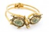 Vintage 1970s turtle tortoise statement clamper bracelet