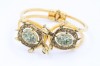 Vintage 1970s turtle tortoise statement clamper bracelet