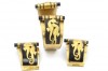 Art Deco 1920s Jean Painleve seahorse bakelite gilt bangle clip set