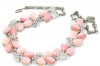 Incredible two tone pink thermoset vintage necklace signed LISNER