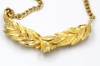 Vintage art nouveau style statement big gold choker necklace