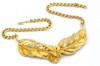 Vintage art nouveau style statement big gold choker necklace
