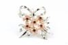 1960s pink enamel flower bow bouquet vintage brooch