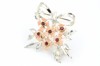 1960s pink enamel flower bow bouquet vintage brooch