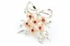 1960s pink enamel flower bow bouquet vintage brooch
