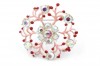 Vintage 1960s red pink enamel flower brooch