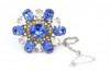 Vintage Edwardian paste blue clear brooch