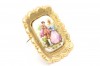 Vintage Victorian miniature couple portrait brooch