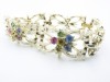 1950s white enamel coloured rhinestone vintage Jewelcraft bracelet