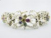 1950s white enamel coloured rhinestone vintage Jewelcraft bracelet