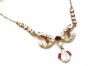 Edwardian faux ruby paste vintage necklace
