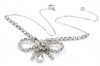 Vintage 1950s ice rhinestone bow wedding necklace