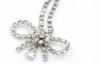 Vintage 1950s ice rhinestone bow wedding necklace