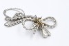 Vintage 1950s ice rhinestone bow wedding necklace