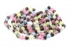 Vintage opera length 1940s glass bead necklace pastel colours