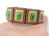 Lea Stein signed vintage geometric bangle bracelet 1960s