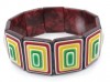 Lea Stein signed vintage geometric bangle bracelet 1960s