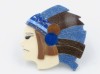 Lea Stein signed Indian Chief Paris brooch 1980s