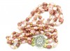 1960s triple strand antique pink plastic vintage necklace