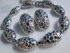 Signed Judy Lee vintage rhinestone necklace and earring set