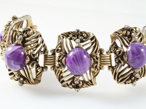 Huge chunky purple vintage bracelet by SELRO