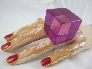 1960s original atomic large purple lucite ring